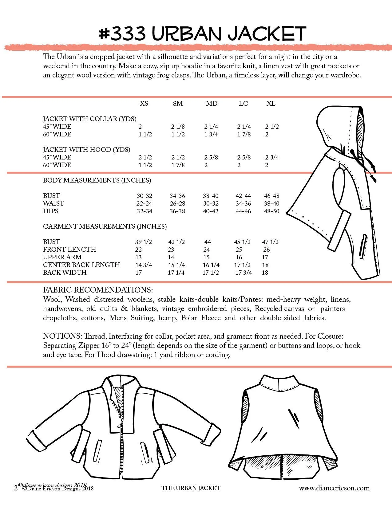 #333 - THE URBAN JACKET - PDF PATTERN