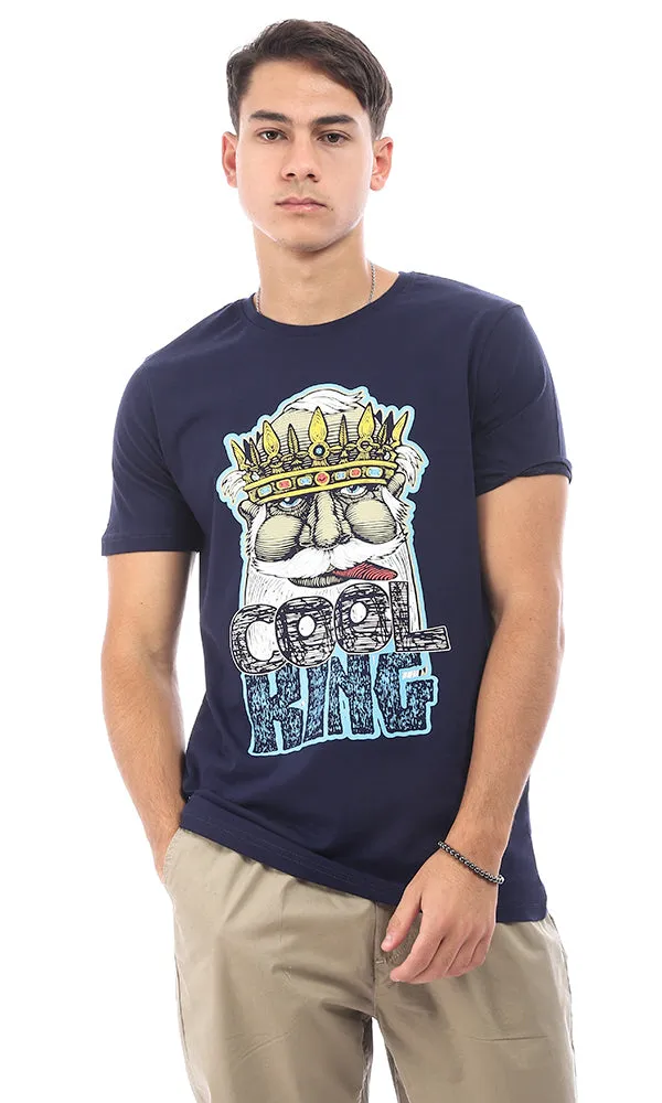 95131 Cool King Printed Navy Blue Slip On T-Shirt