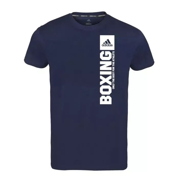 adidas Mens Boxing T-Shirt Black White Grey Blue