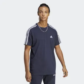 ADIDAS MEN'S ESSENTIALS SINGLE JERSEY 3-STRIPES NAVY TEE