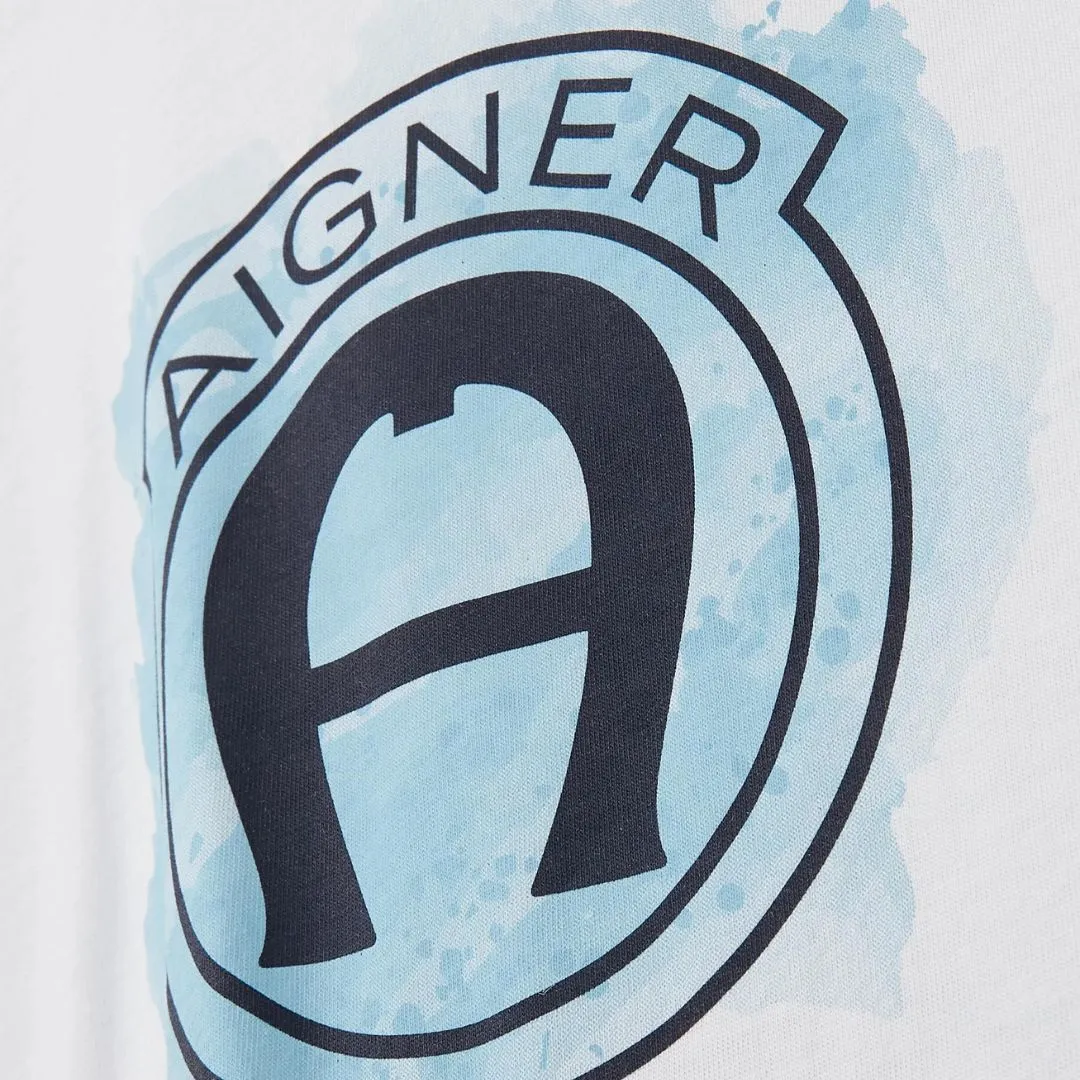 Aigner T-Shirt Logo Blue White