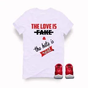 Air Jordan 11 Gym Red "Win Like '96" White T (Love is fake)