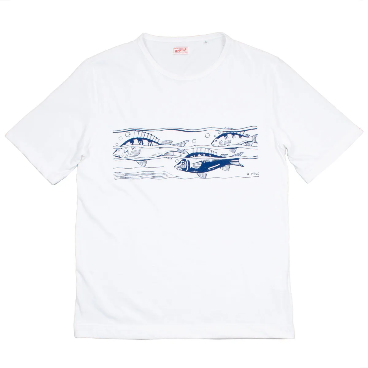 Arpenteur - Micheau Vernez Fish Printed T-shirt - White