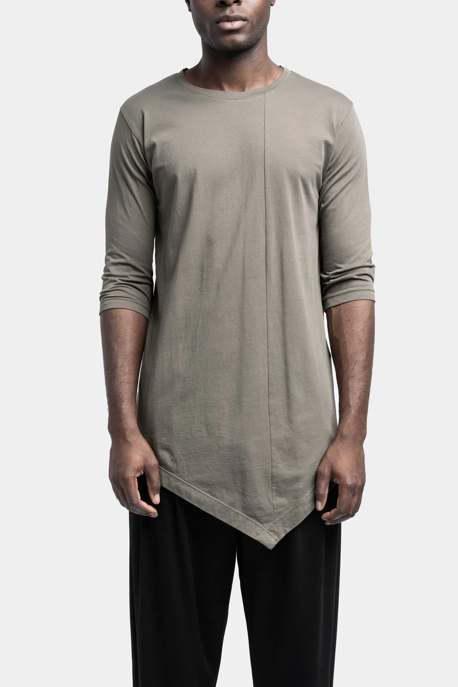 Asymmetric cotton t-shirt, Green