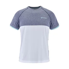 Babolat Boy's Play Crew Neck Tee [White/Heather Blue]