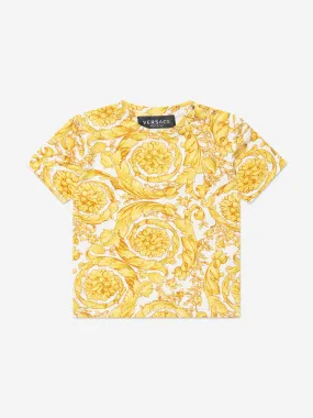 Baby Barocco Print T-Shirt in Gold