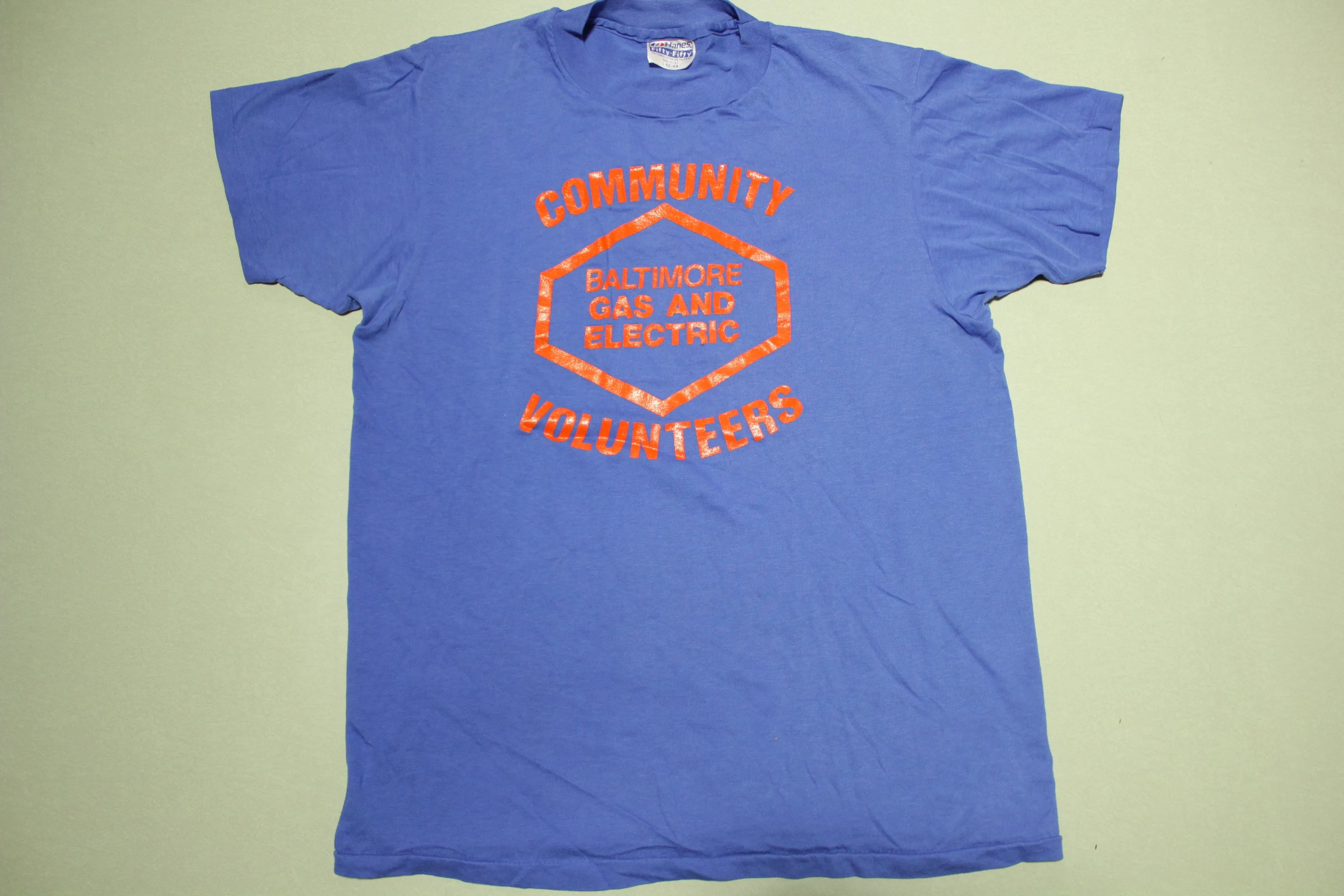 Baltimore Gas & Electric Community Volunteers Vintage 80's Hanes USA Single Stitch T-Shirt