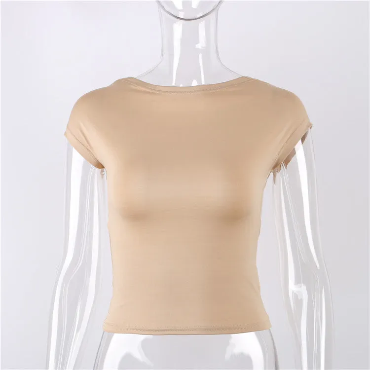 Basic Backless T-Shirt Top