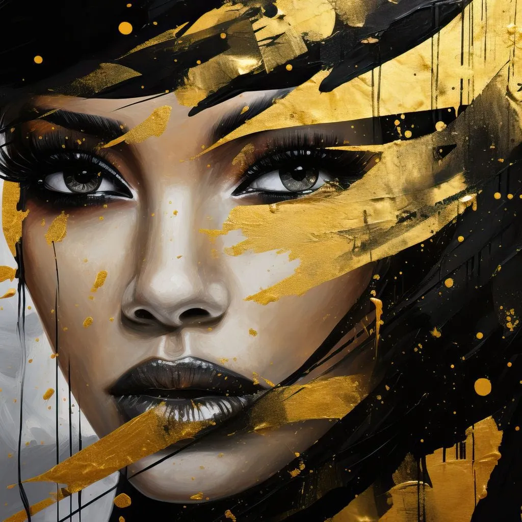 Black Gold Urban Graffiti Artistry