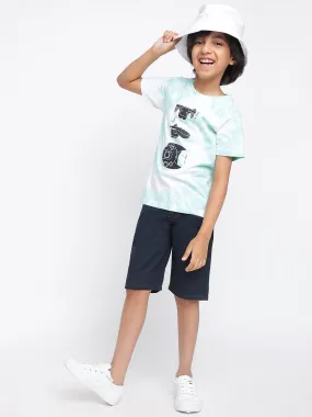 Boys Blue Cotton Printed T shirt