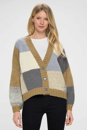 Brown Unique Plaid Pattern Sweater