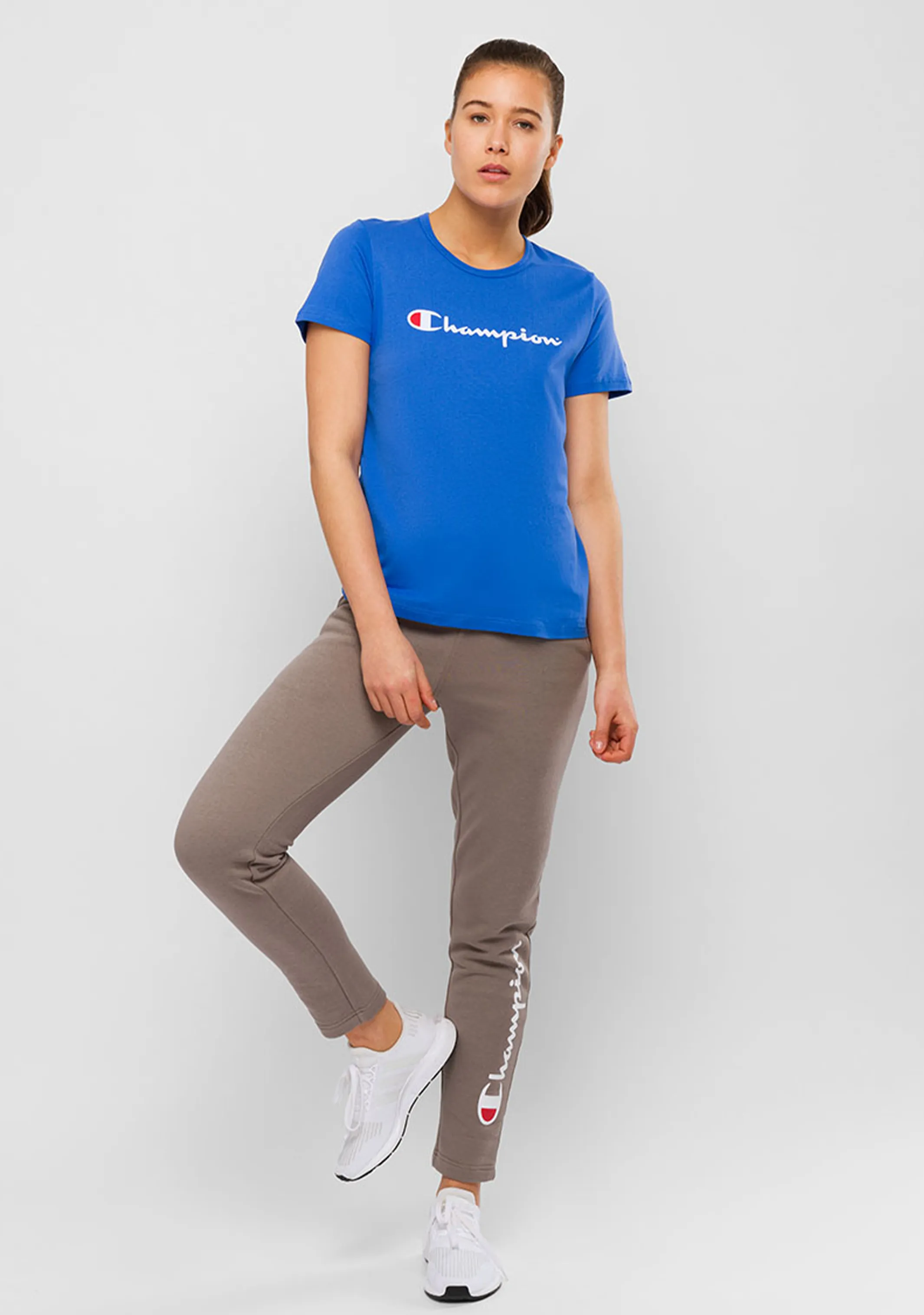 Champion Womens Short Sleeve Script Tee Blue <br> CVRGN XQG