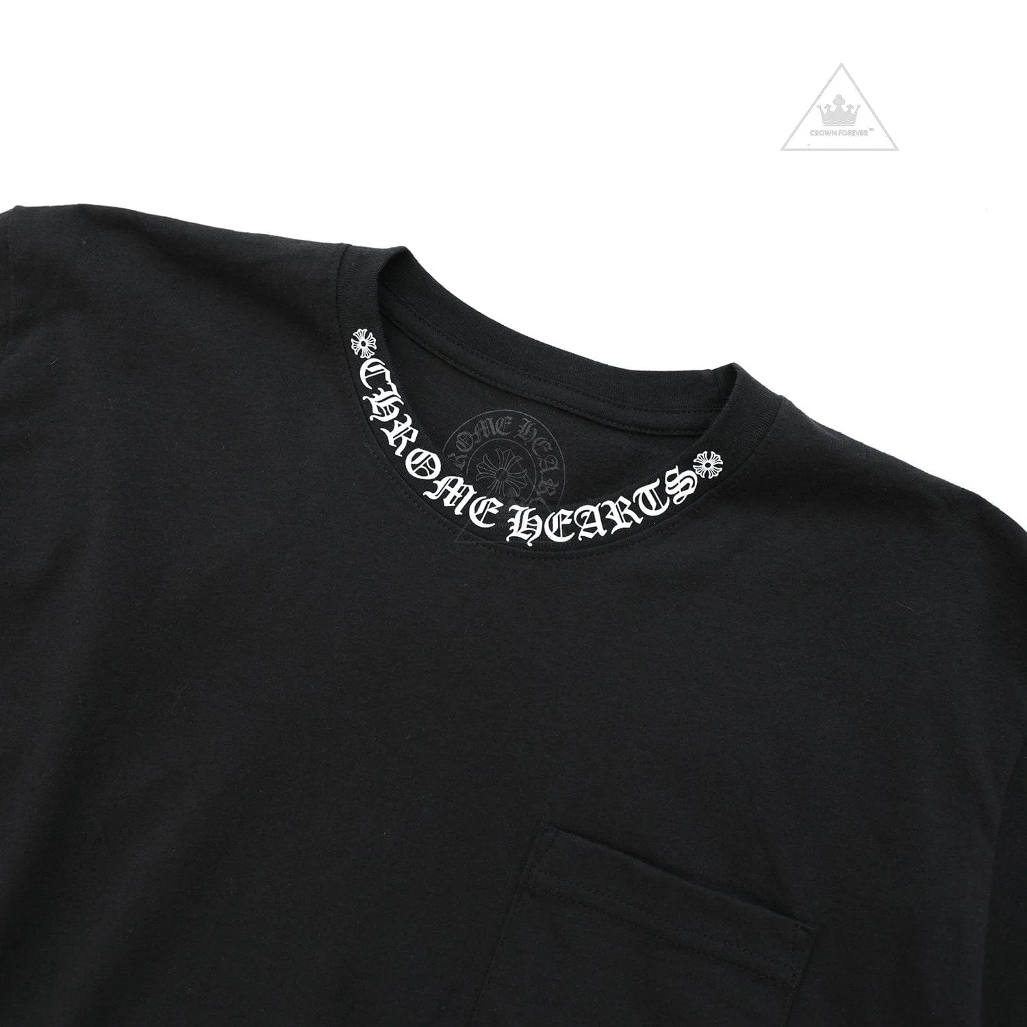 CHROME HEART NECK LOGO FUCK YOU SLEEVE T-SHIRT BLACK