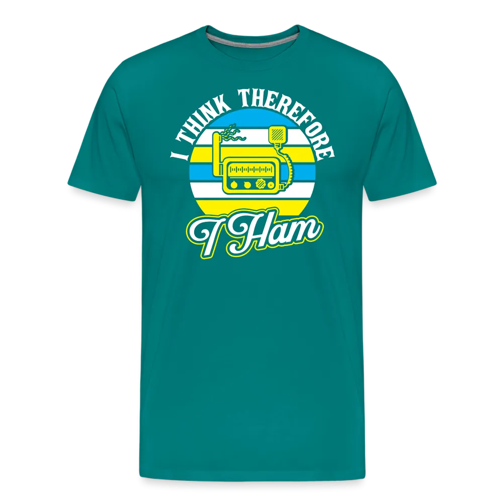 Cognitive Callsigns: 'I Think, Therefore I Ham' - Men's Premium T-Shirt