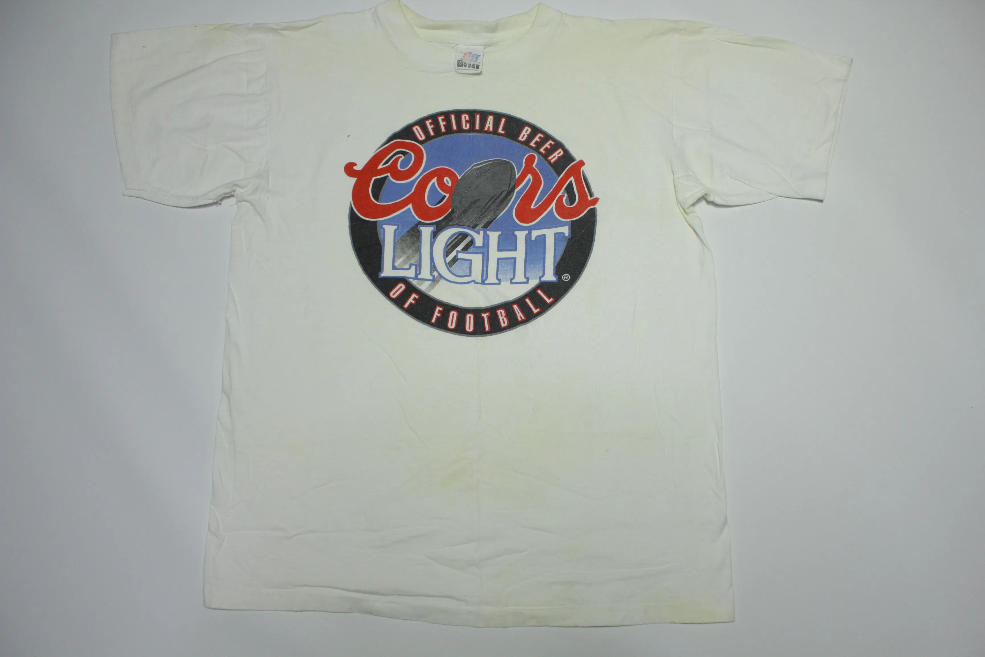 Coors Light Official Beer of Football Vintage 90's Single Stitch T-Shirt