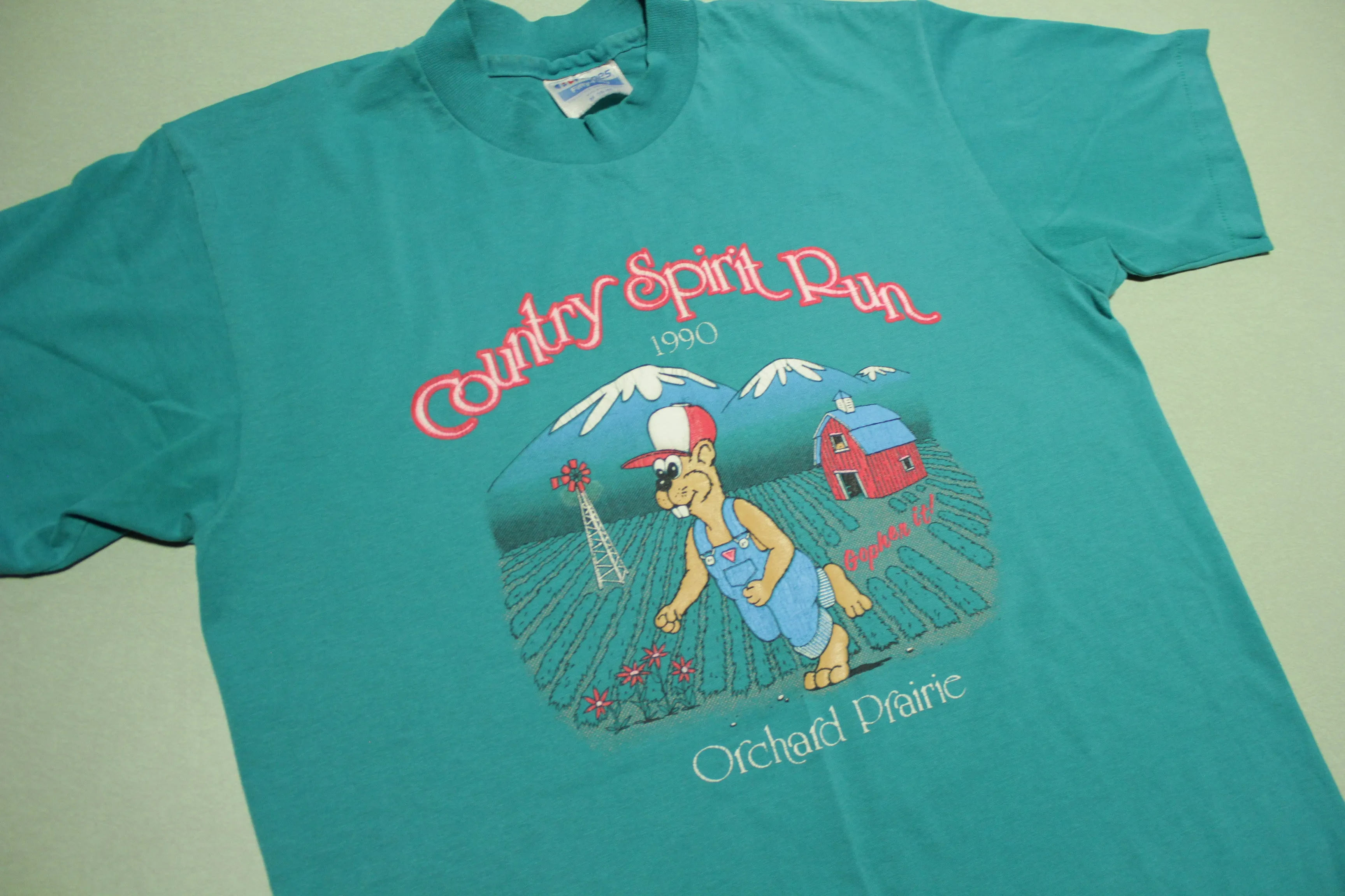 Country Spirit Run 1990  Gopher It. Vintage 90's Orchard Prairie Single Stitch T-Shirt