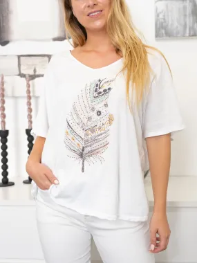 Emily t-shirt feather white