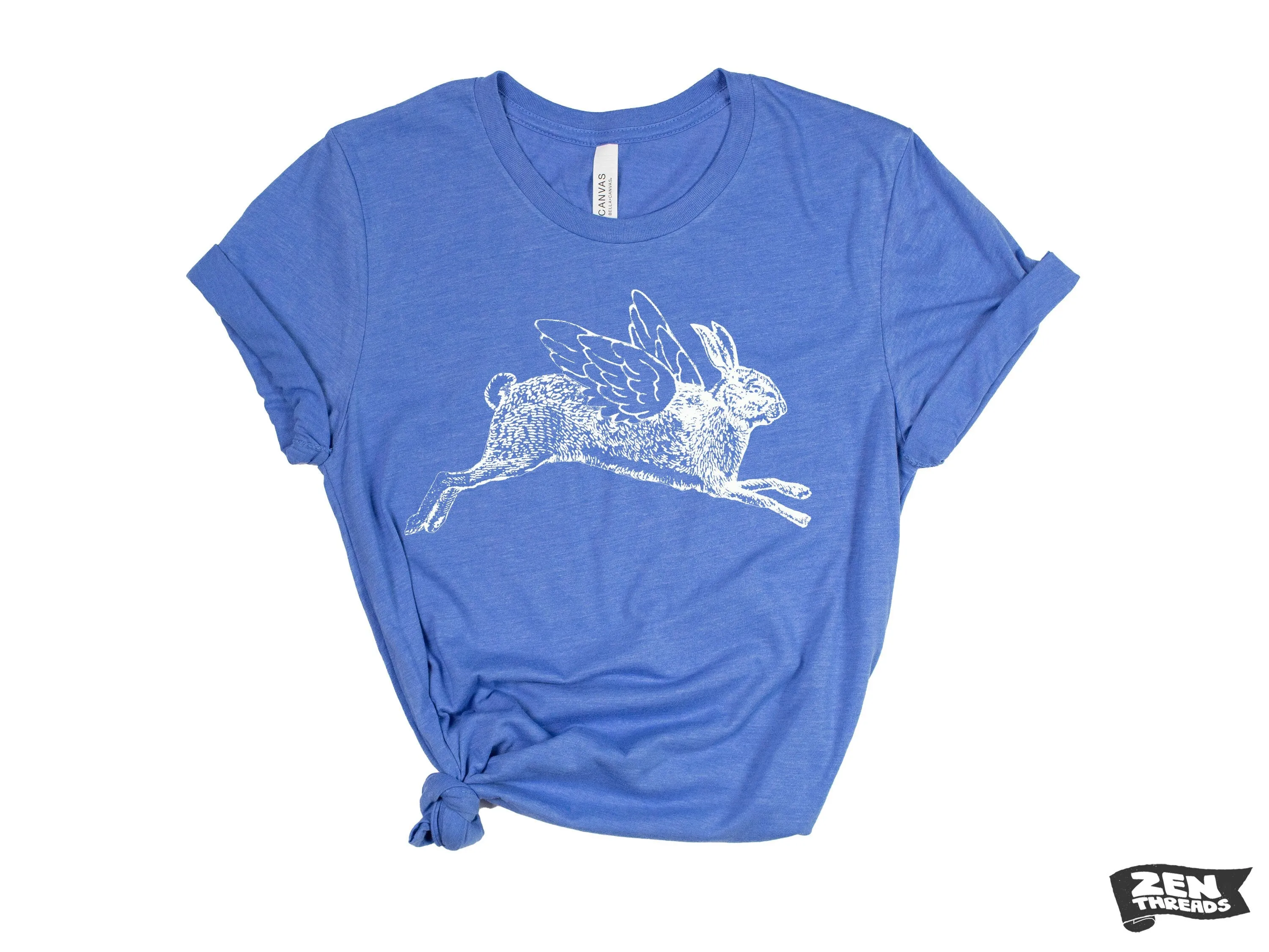 Flying Rabbit | Custom Color Printed T-Shirt | Unisex Bella Canvas Tee