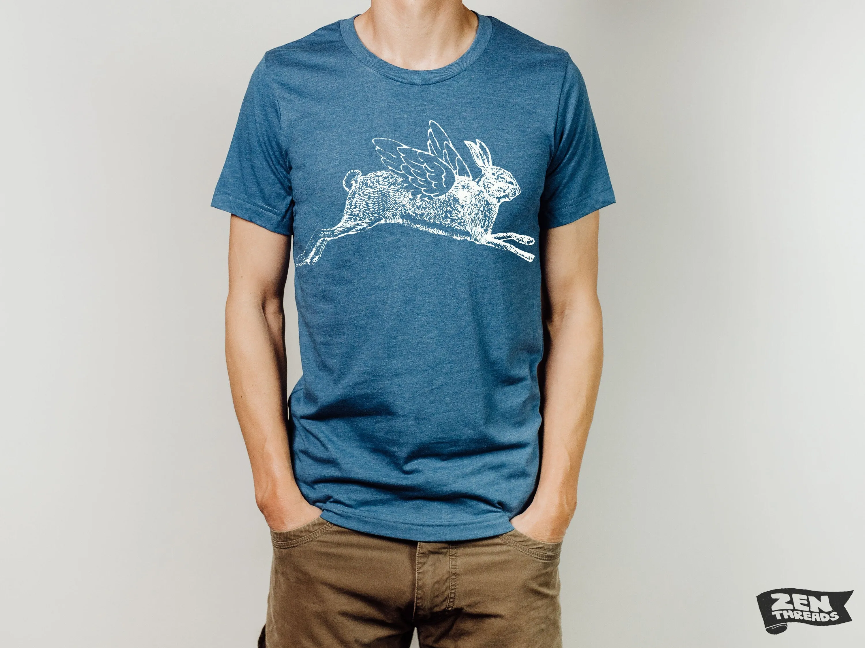 Flying Rabbit | Custom Color Printed T-Shirt | Unisex Bella Canvas Tee