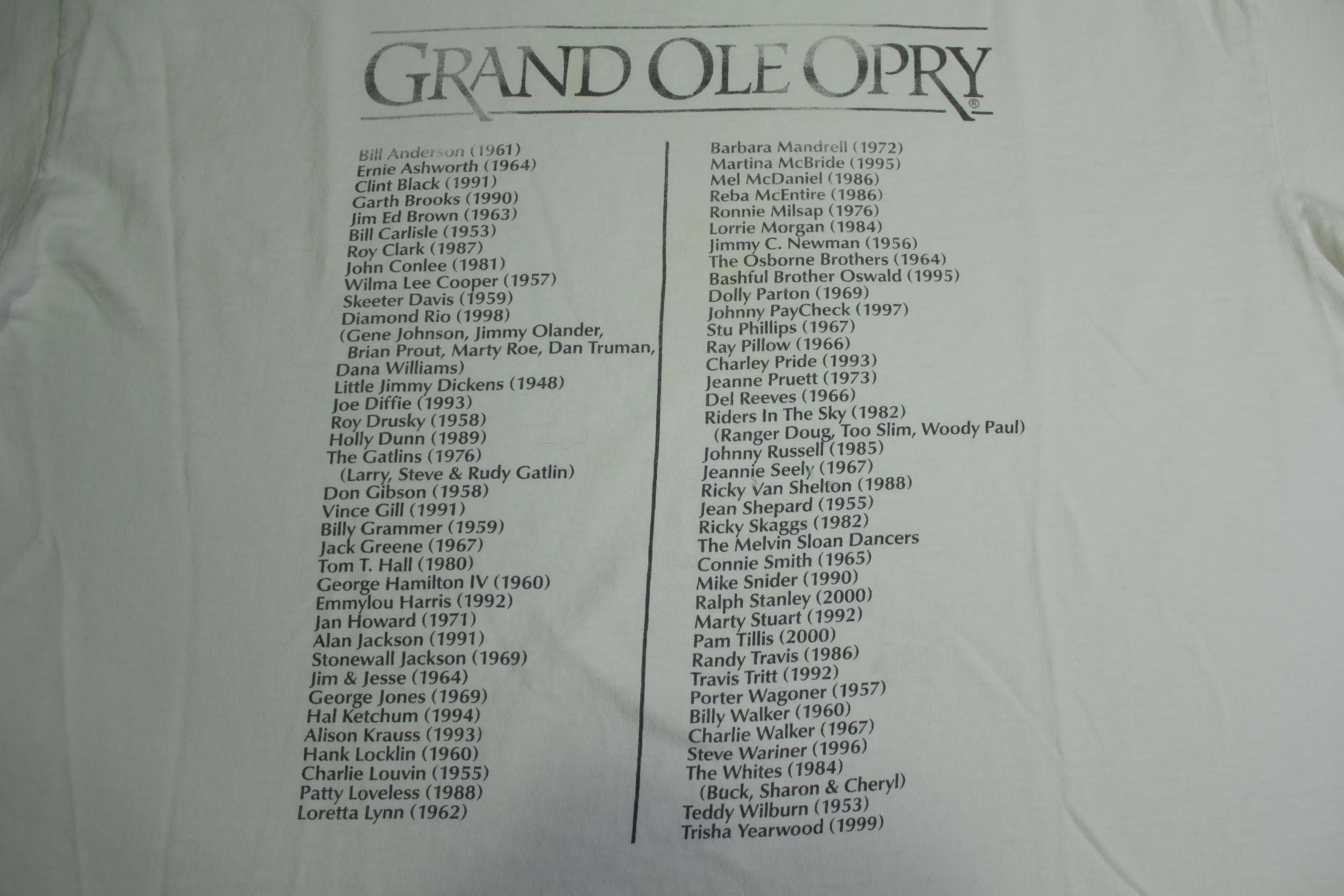 Grand Ole Opry 50's - 2000 Reba Dolly Parton Vintage Country Music T-Shirt