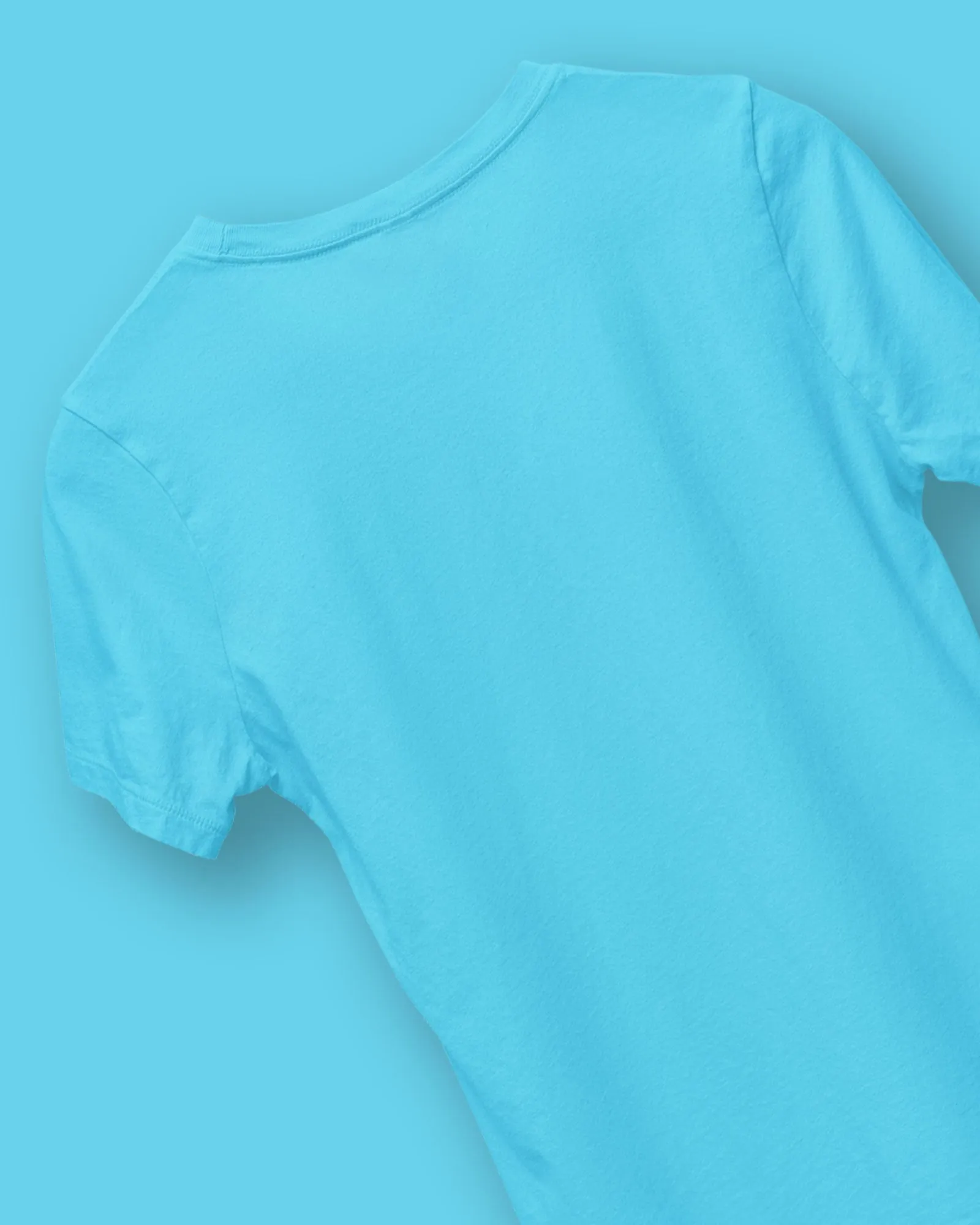 Half Sleeves Crew Neck: Turquoise Blue