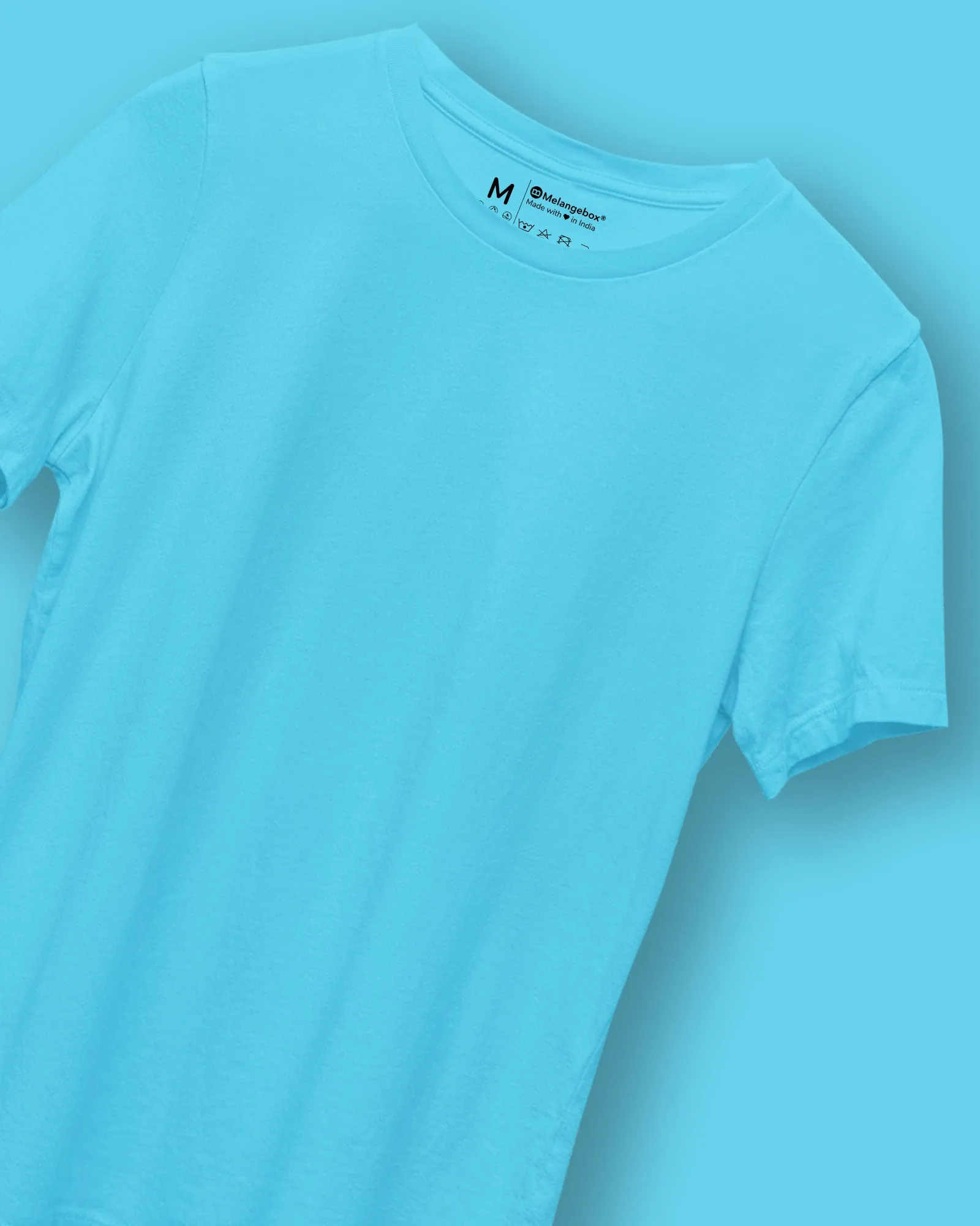 Half Sleeves Crew Neck: Turquoise Blue