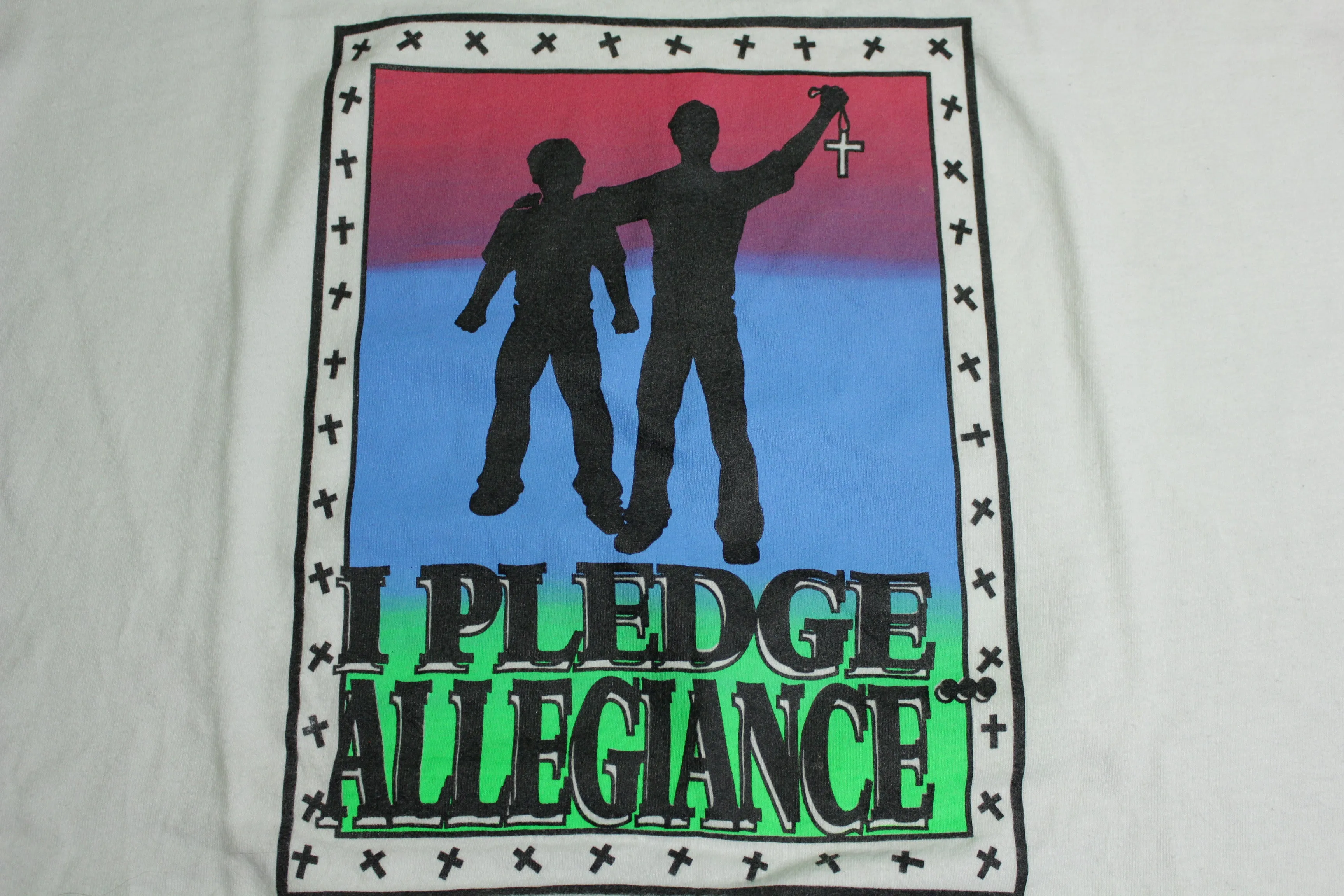 I Pledge Allegiance To The Lamb Vintage 90's Single Stitch USA Jesus Bible Religious T-Shirt