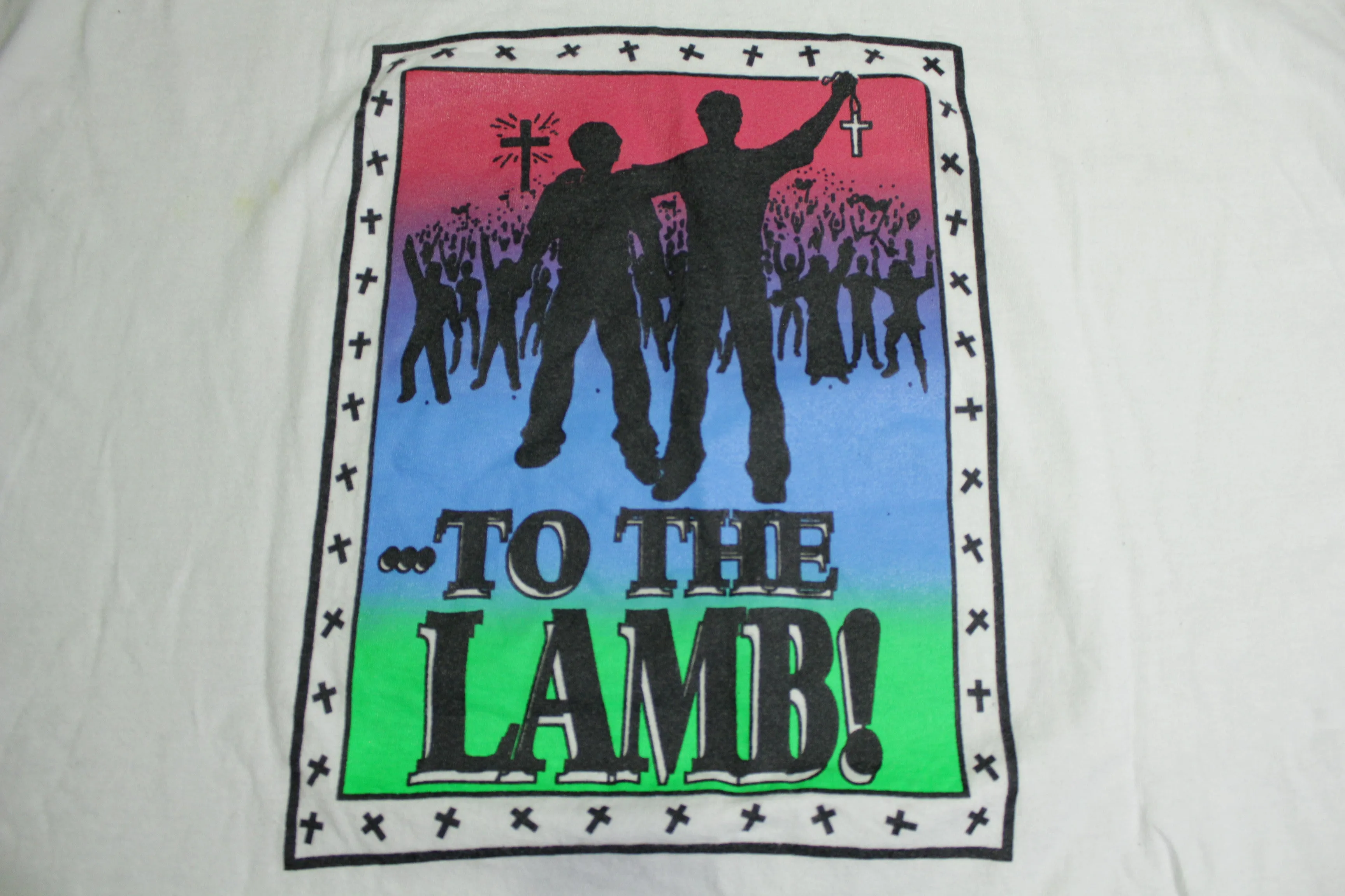 I Pledge Allegiance To The Lamb Vintage 90's Single Stitch USA Jesus Bible Religious T-Shirt