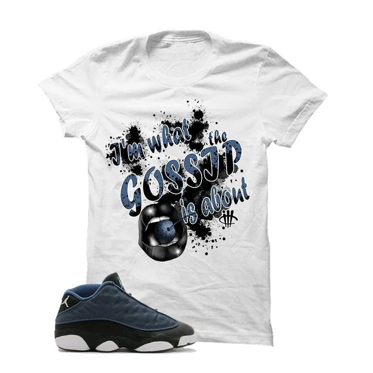 Jordan 13 Low Brave Blue White T Shirt (Gossip)