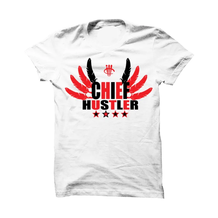 Jordan 5 Low Fire Red White T Shirt (Chief Hustler)