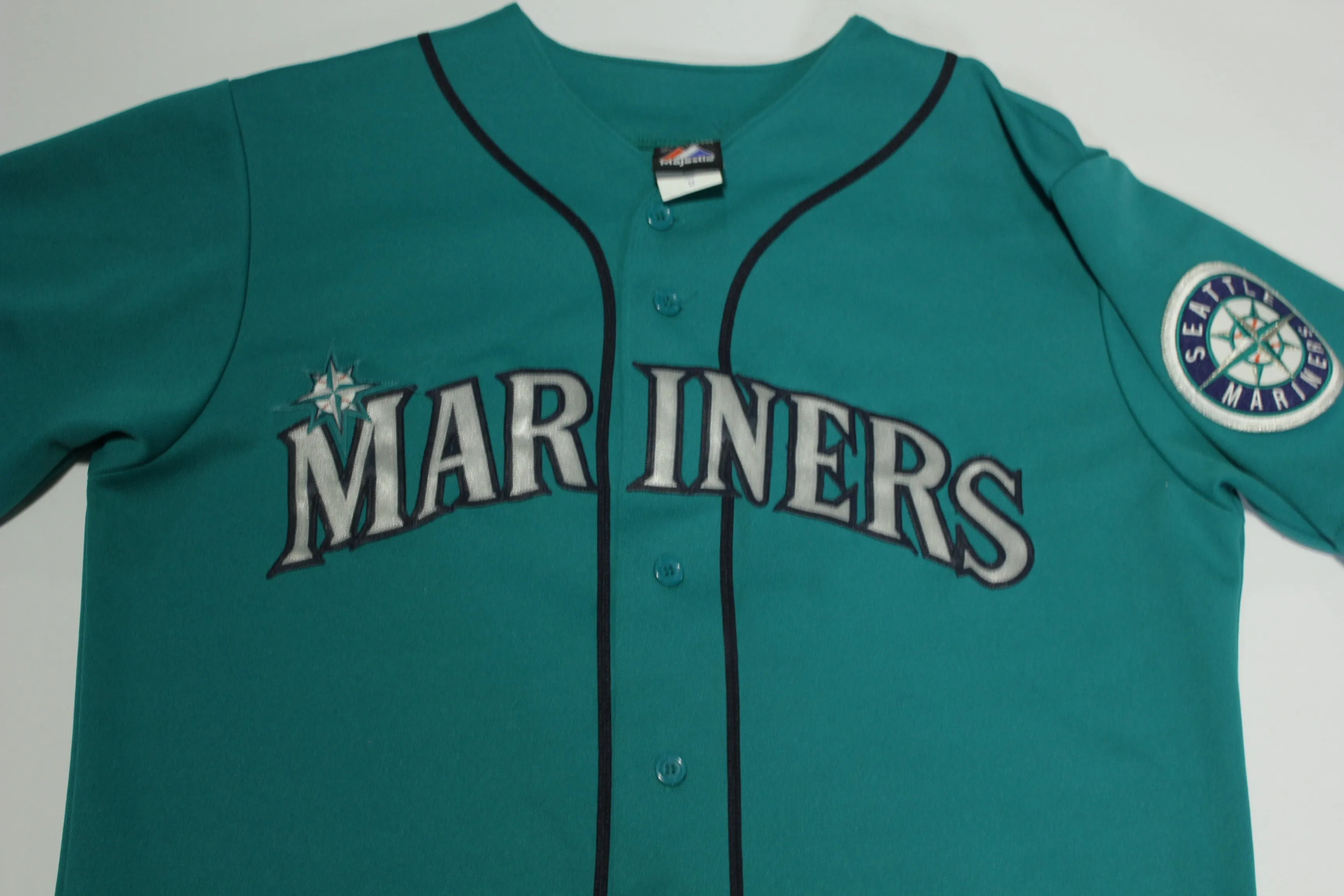 Justin Smoak Seattle Mariners #17 Stitched Teal Button MLB Made in USA Jersey