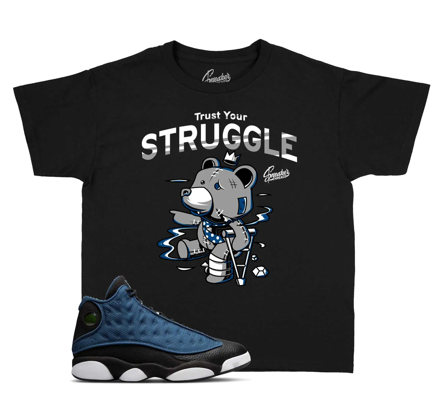 Kids Brave Blue 13 Shirt -  Trust Your Struggle - Black