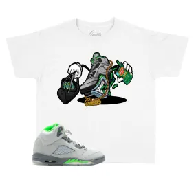 Kids Green Bean 5 Shirt - Fly Kicks - White