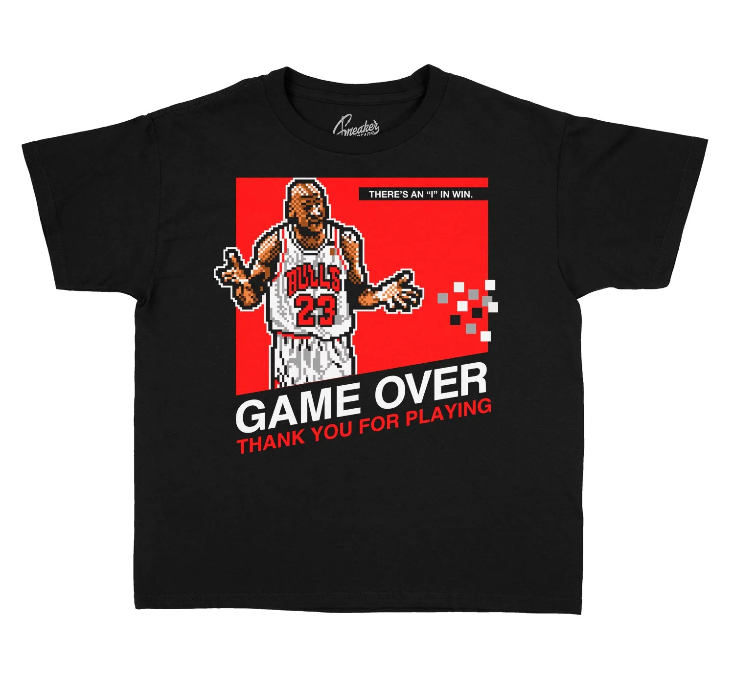 Kids Red Thunder 4 Shirt - Game Over - Black