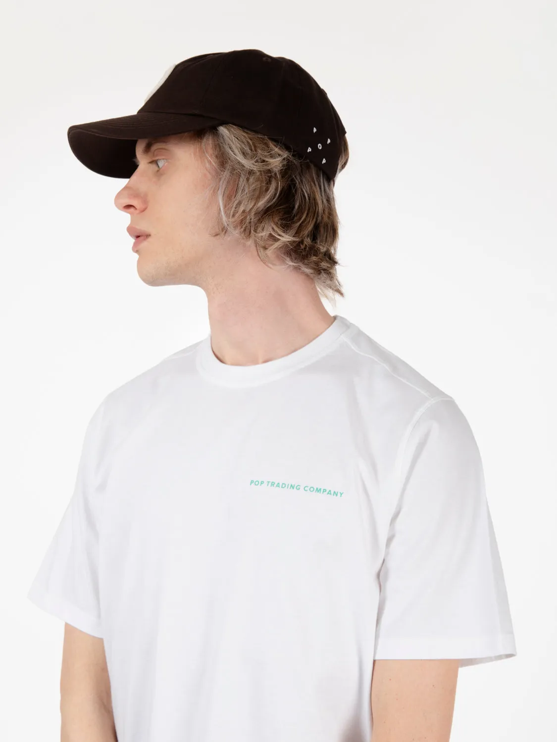 Logo t-shirt white / peacock green