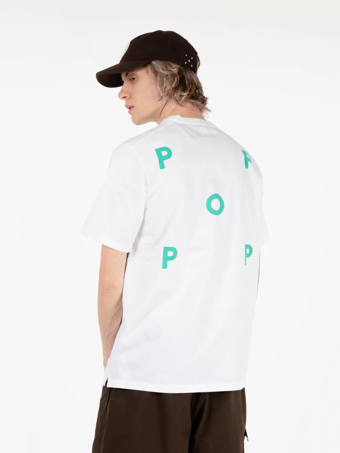 Logo t-shirt white / peacock green