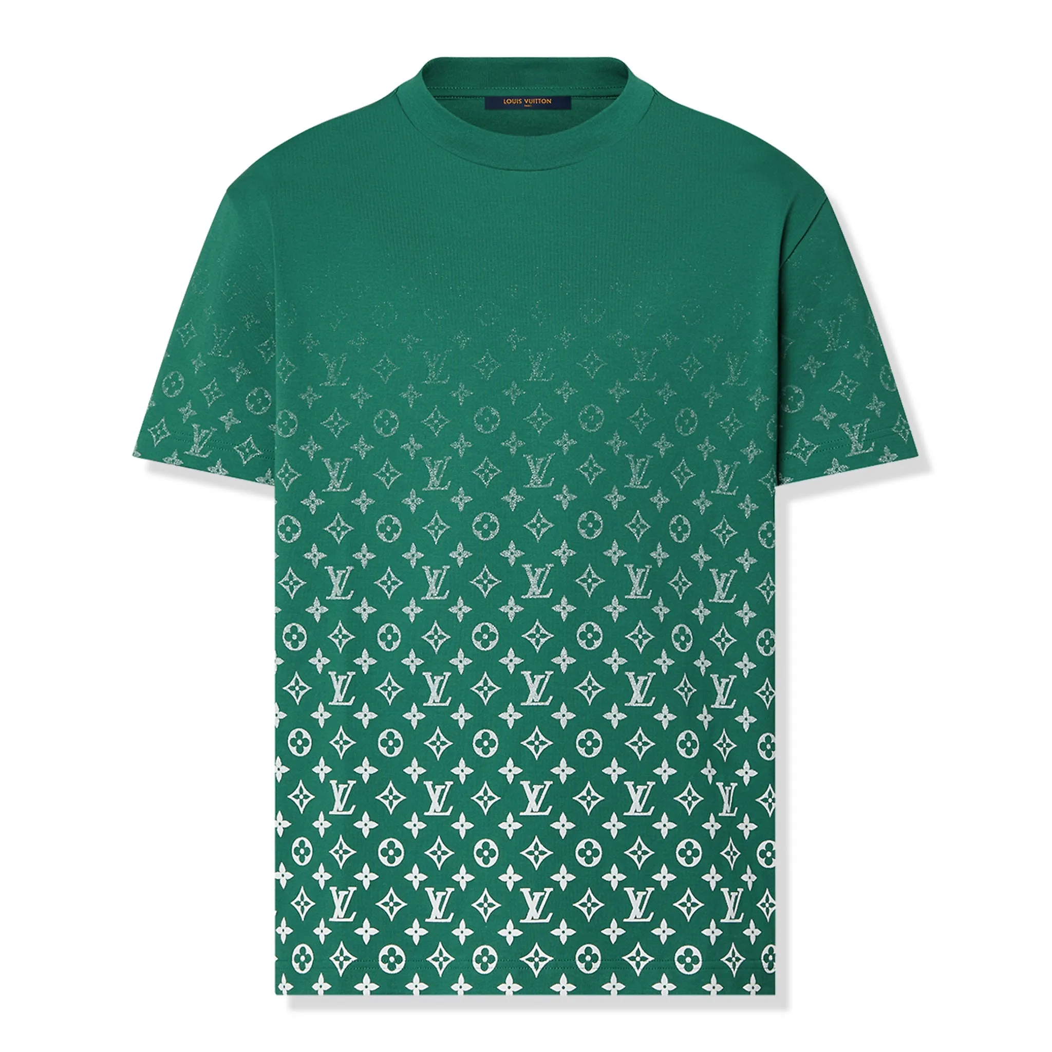 Louis Vuitton Monogram Gradient Green Cotton T-Shirt for Stylish Casual Wear