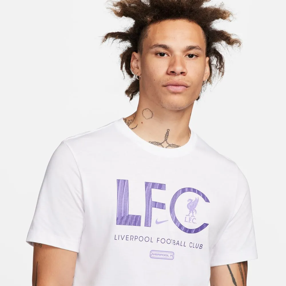 Nike Liverpool FC Mercurial Adult Football T-Shirt (White/Purple)