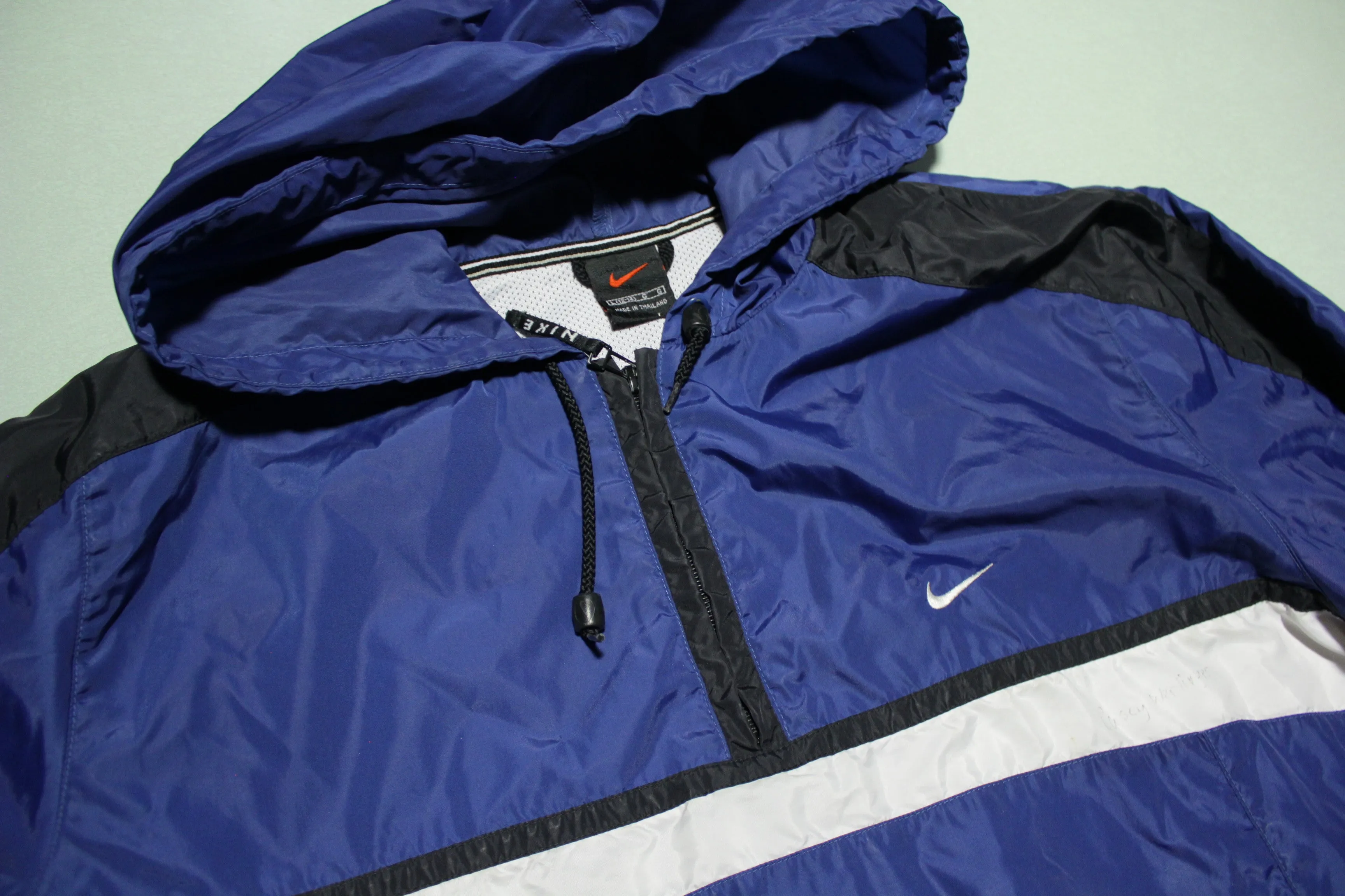 Nike Pullover Windbreaker Color Block 90's Embroidered Swoosh Check Jacket