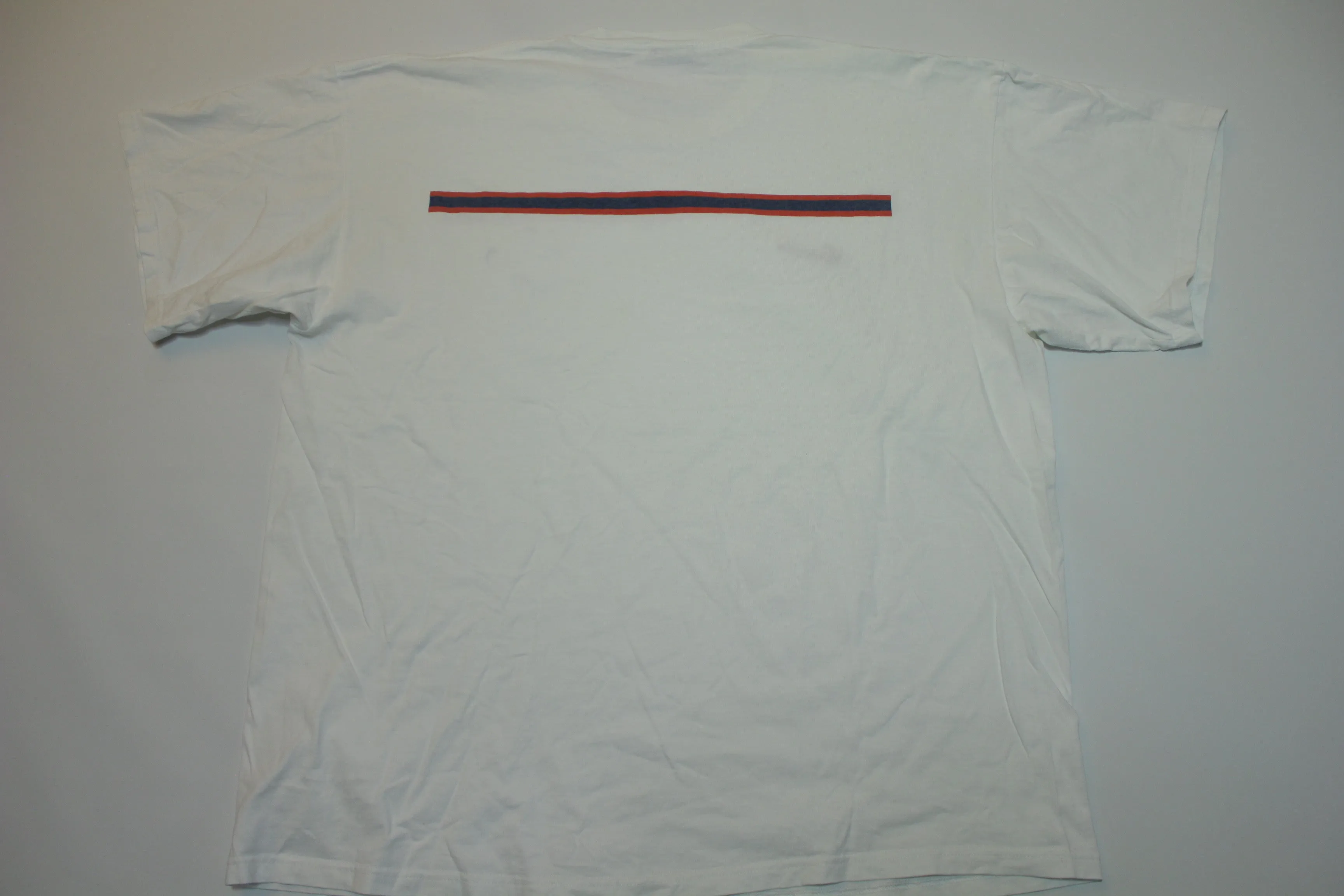 Nike Striped Embroidered Swoosh Check Vintage 90's Distressed T-Shirt