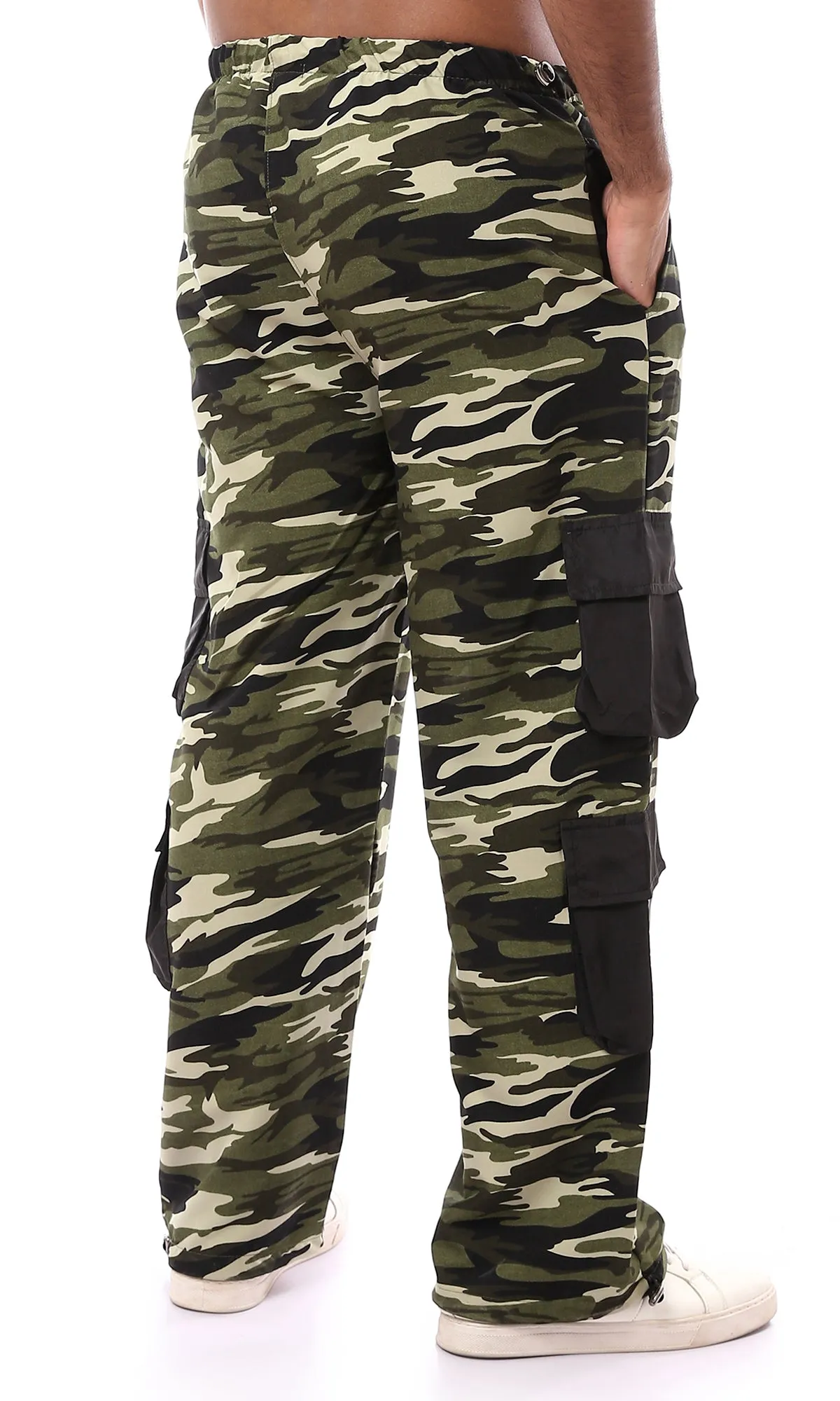 O174053 Allover Camouflage Green Shades Cargo Pants