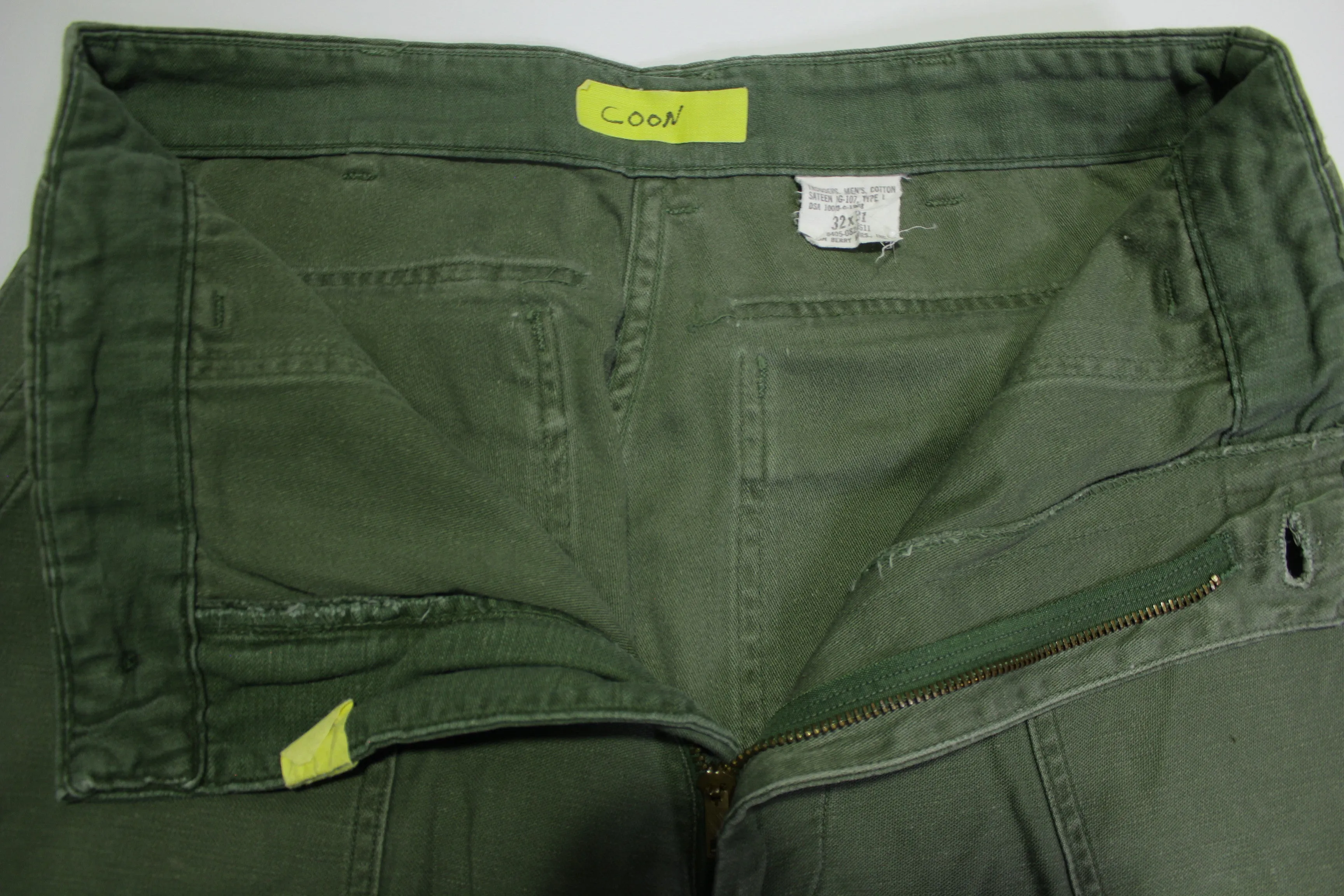 OG-107 Back Flap Pocket Vintage 70's Vietnam Era Cargo Military Army Field Trousrers Pants