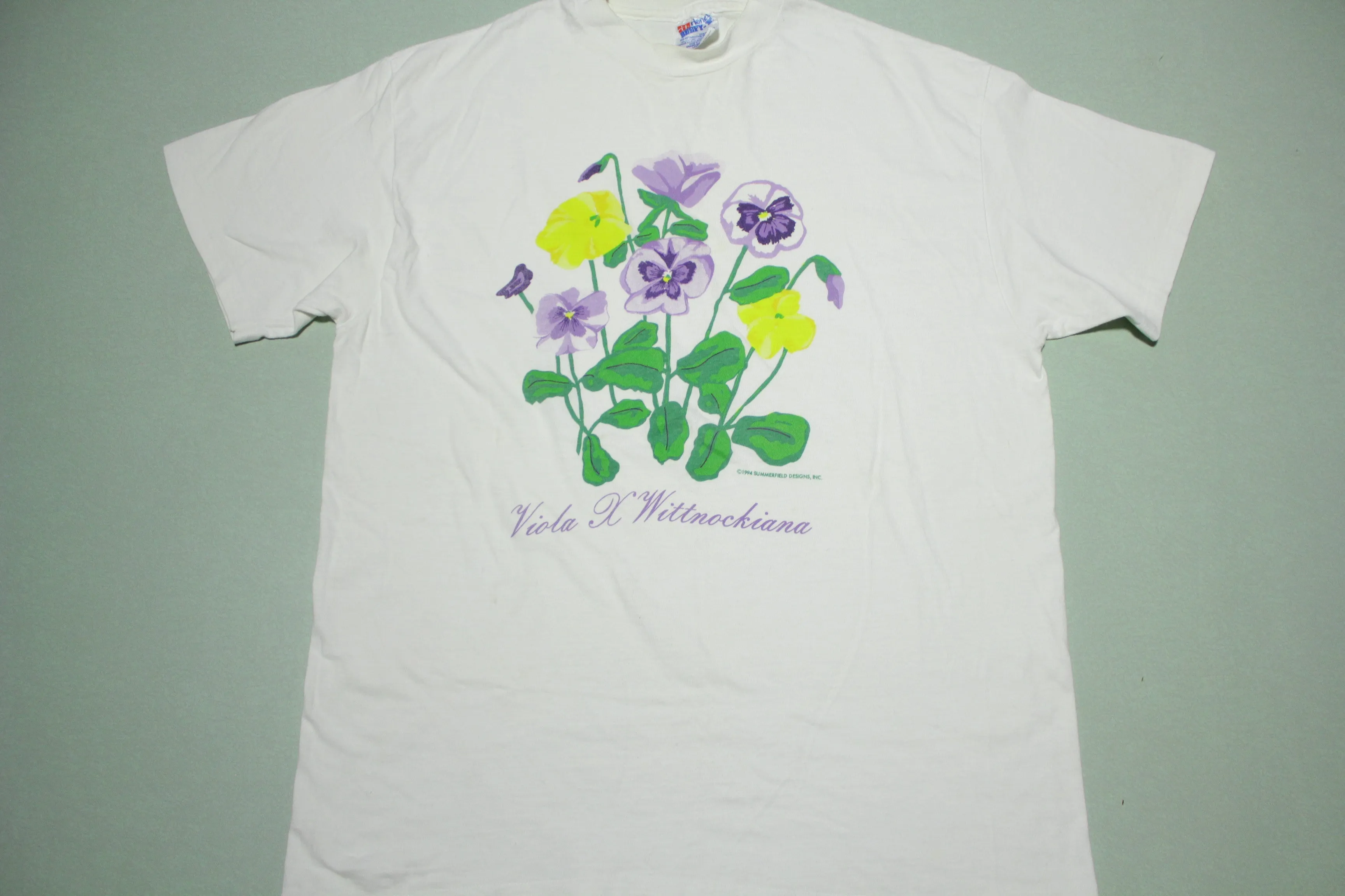 Pansy Viola x Wittrockiana Vintage 1994 Summerfield Designs Flower T-Shirt