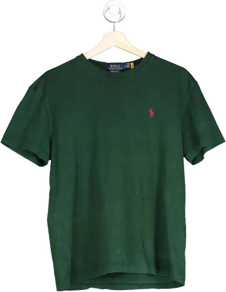 Polo Ralph Lauren Green Classic Fit Crewneck T Shirt UK S