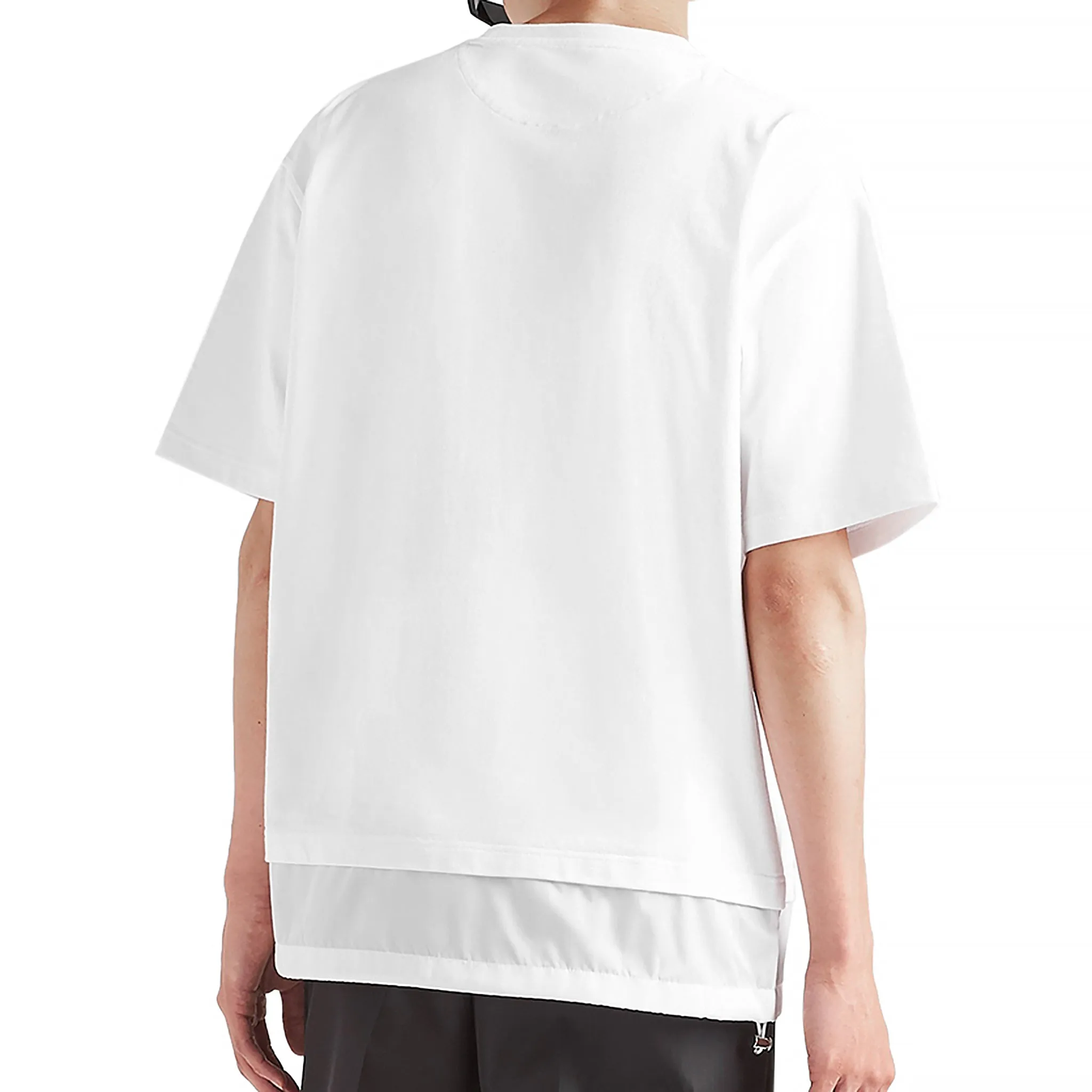 Prada Logo Re-Nylon Jersey T Shirt White