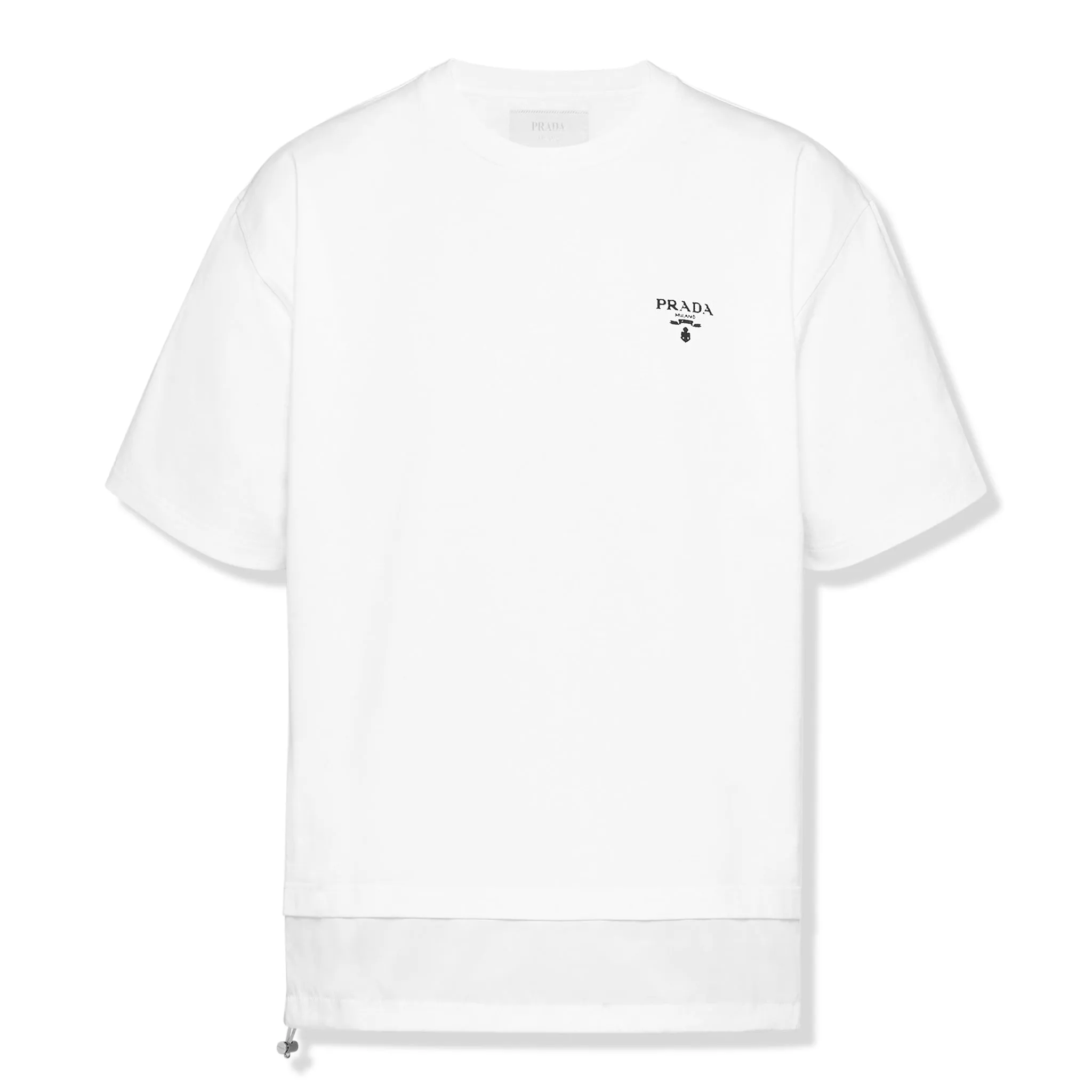 Prada Logo Re-Nylon Jersey T Shirt White