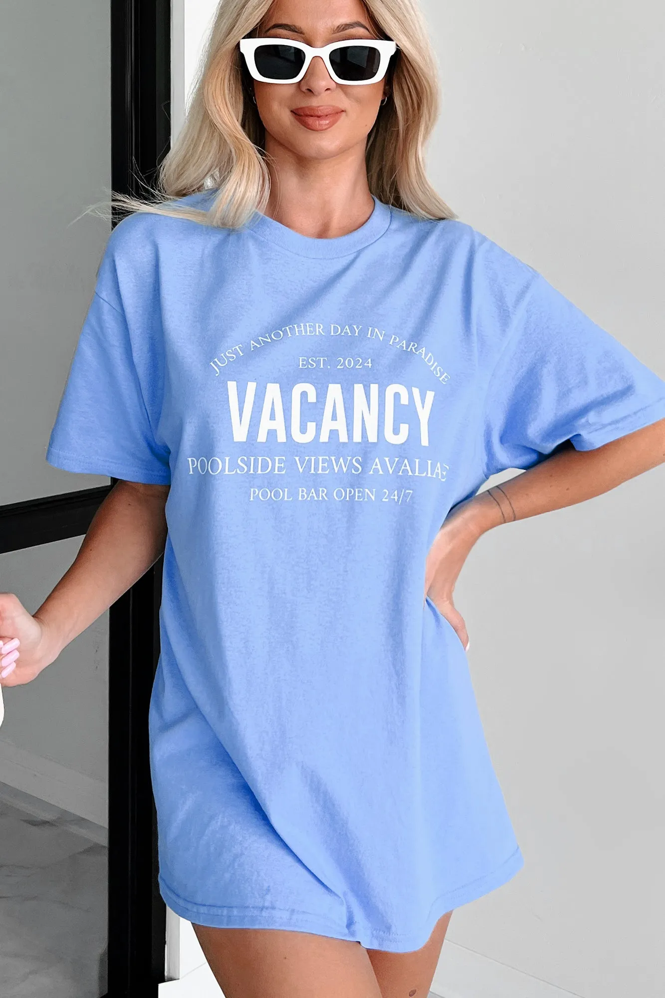 "Vacancy" Graphic T-Shirt (Blue)