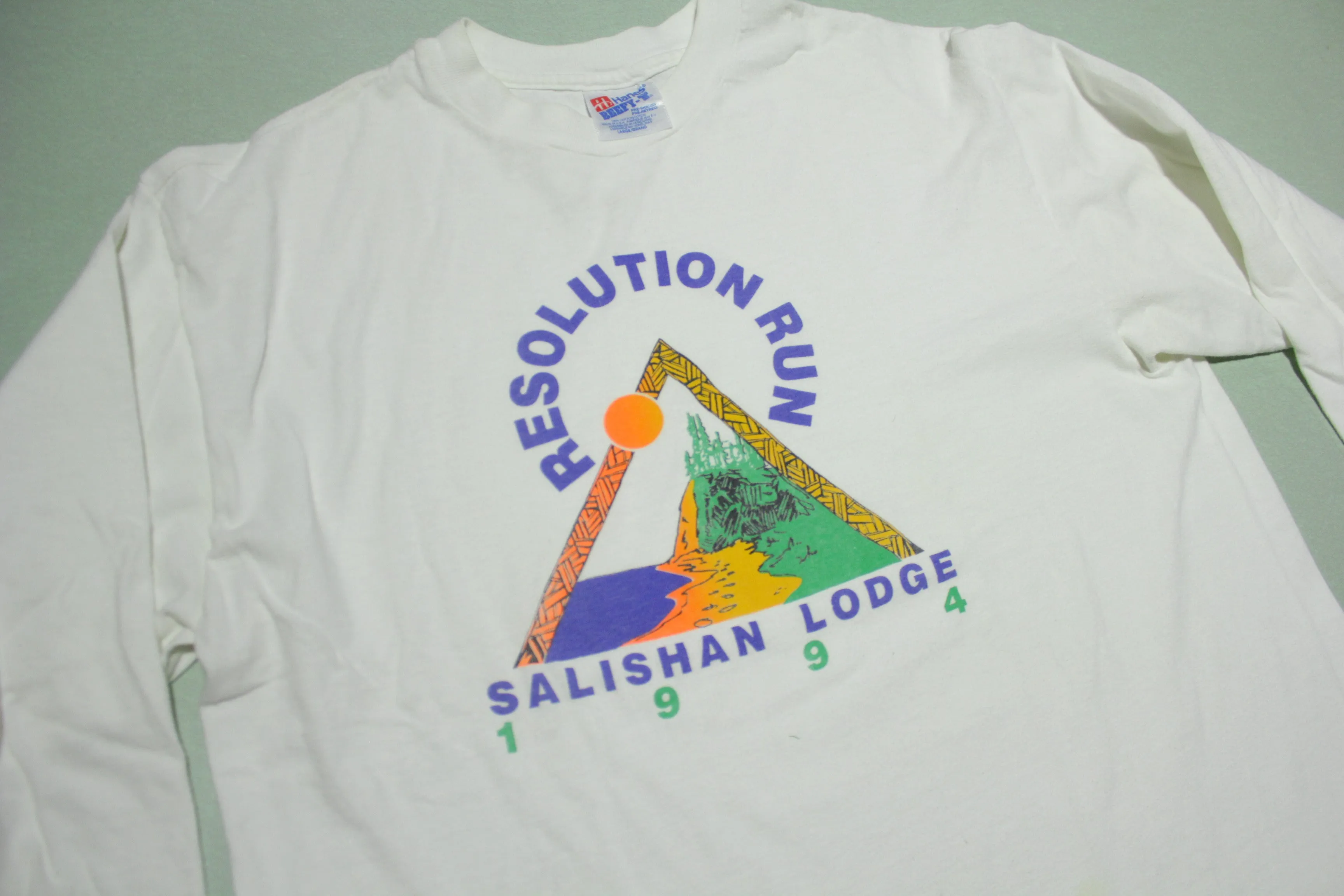 Resolution Run Vintage 90's Salishan Lodge 1994  Single Stitch T-Shirt