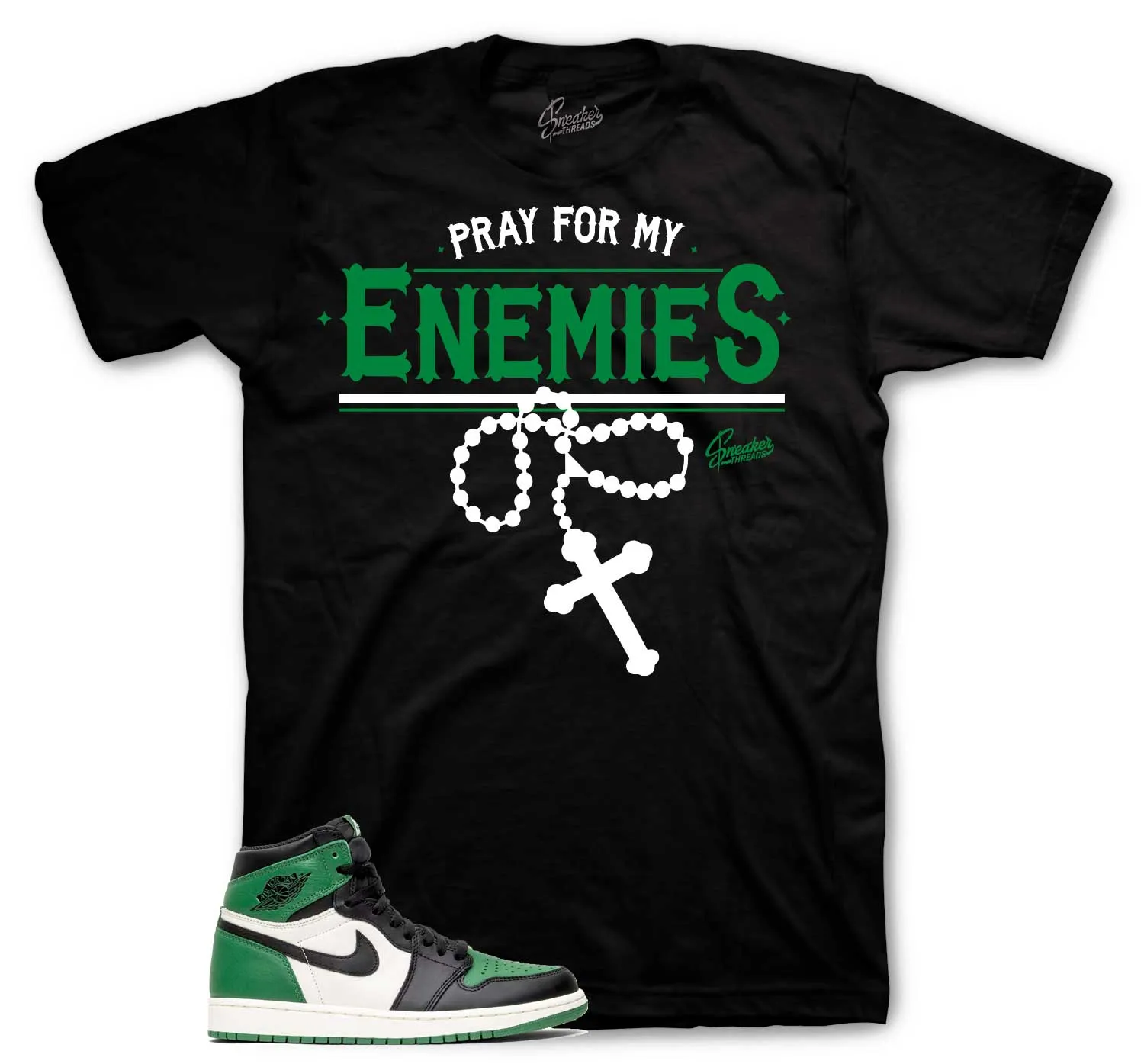 Retro 1 Lucky Green Shirt - Enemies - Black