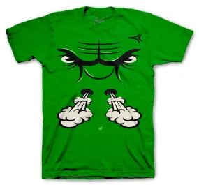 Retro 10 Seattle Shirt - Raging Face - Green